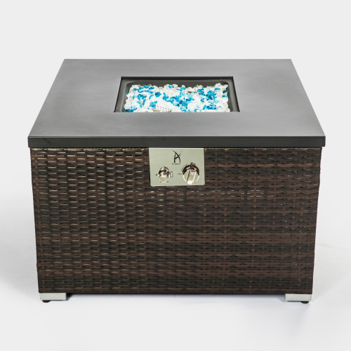 LuminaPatio™ — Luxury 32" Gas Fire Pit Table with Glass Rocks
